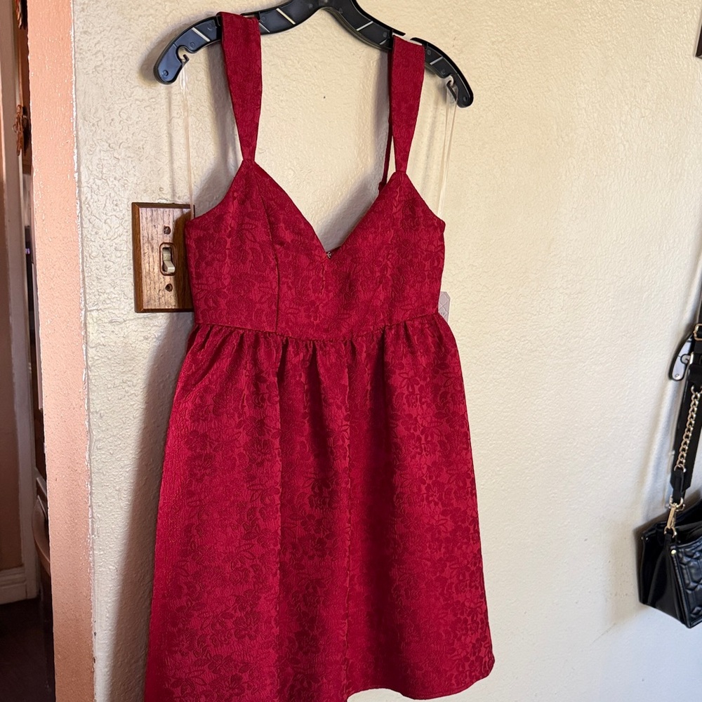 Altar'd State Red Textured Mini Dress